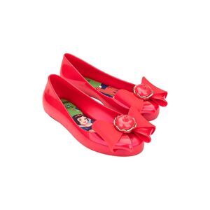 Mini Melissa Sweet Love + Snow White Kids Ballerina Flat, Red